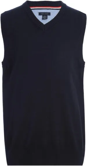 Tommy Hilfiger Boy's Sleeveless V-neck Sweater Vest, Kids School Uniform Clothes, Pullover