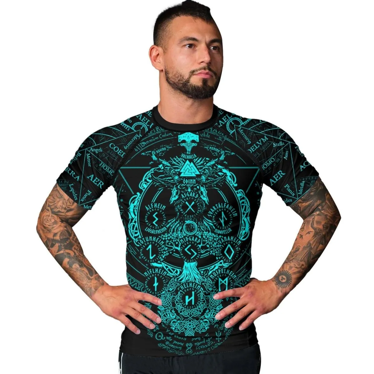 Viking Valhalla Logo Short Sleeve Rash Guard