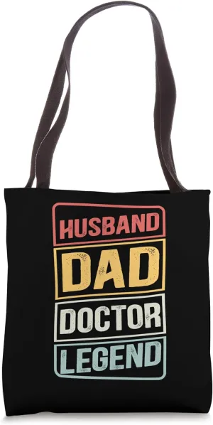 Vintage Husband Dad Doctor Legend retro funny Father's Day Tote Bag