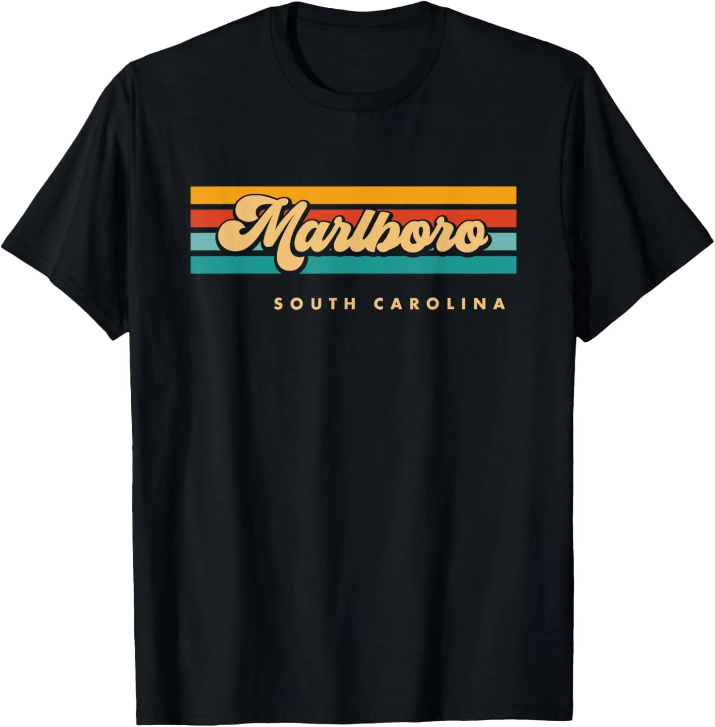 Vintage Sunset Stripes Marlboro, South Carolina T-Shirt