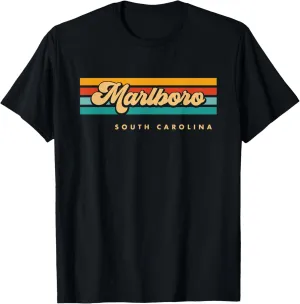 Vintage Sunset Stripes Marlboro, South Carolina T-Shirt