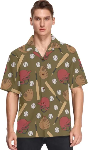 visesunny Stylish Men's Seasonal Hawaiian Casual Button Down Short Sleeve Shirt