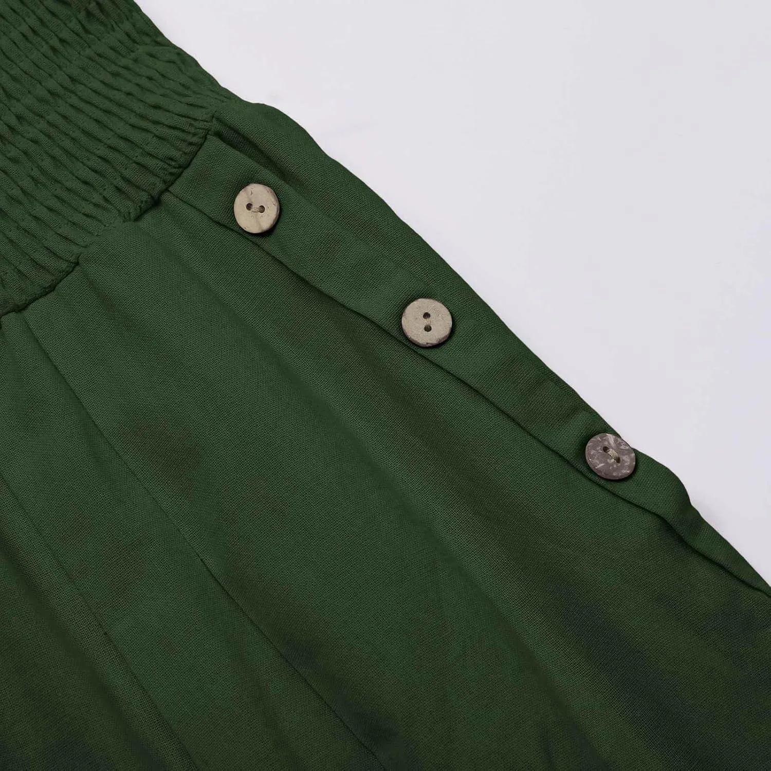 Wide Leg Linen Pull On Pants for Women Petite Summer Casual Capri Pant for Summer Loose Work Trousers