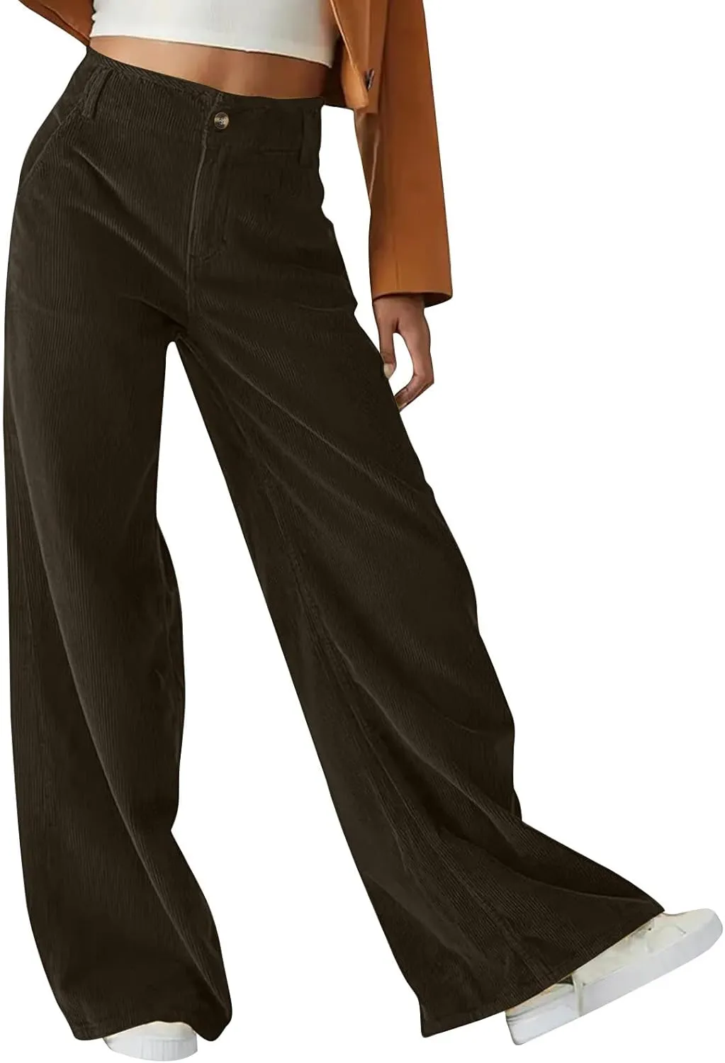 Wide Leg Palazzo Pants for Women Elastic High Waist Pleat Trousers 2025 Fashion Solid Color Baggy Flowy Summer Pants