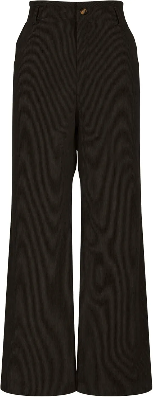 Wide Leg Palazzo Pants for Women Elastic High Waist Pleat Trousers 2025 Fashion Solid Color Baggy Flowy Summer Pants