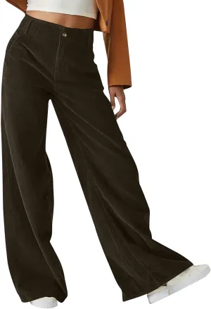 Wide Leg Palazzo Pants for Women Elastic High Waist Pleat Trousers 2025 Fashion Solid Color Baggy Flowy Summer Pants