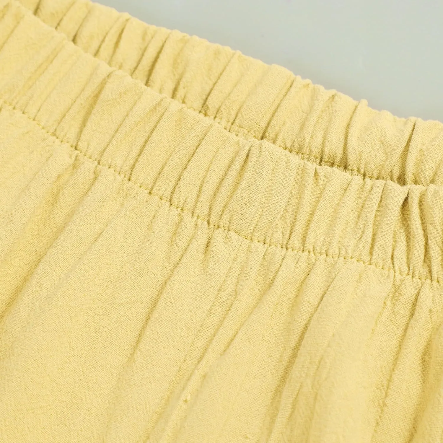 Women Linen Pants Summer Boho Wide Leg High Waist Pants Drawstring Loose Fit Women's Cotton Linen Leggings with Pockets