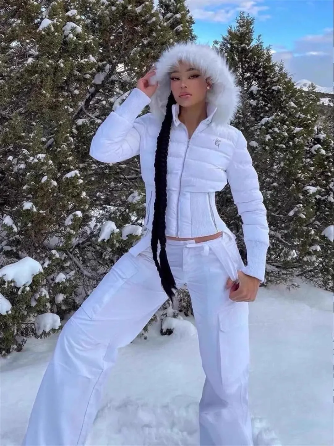 Women Short Coat Cotton-Padded Jacket With Disassembled Hat Warm Down Jacket With Hooded Slim