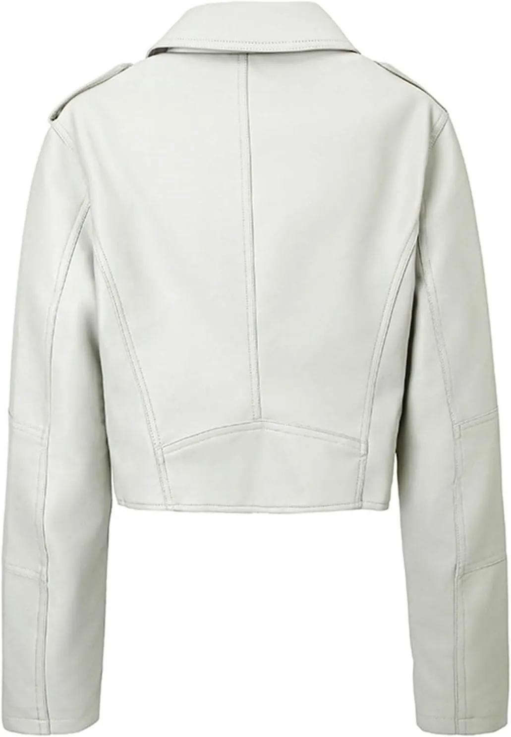 Women's Belted Faux Leather Moto Jacket Spring Fall Clothes Trendy Motorcycle Biker Coat Fashion PU Jacket Coats