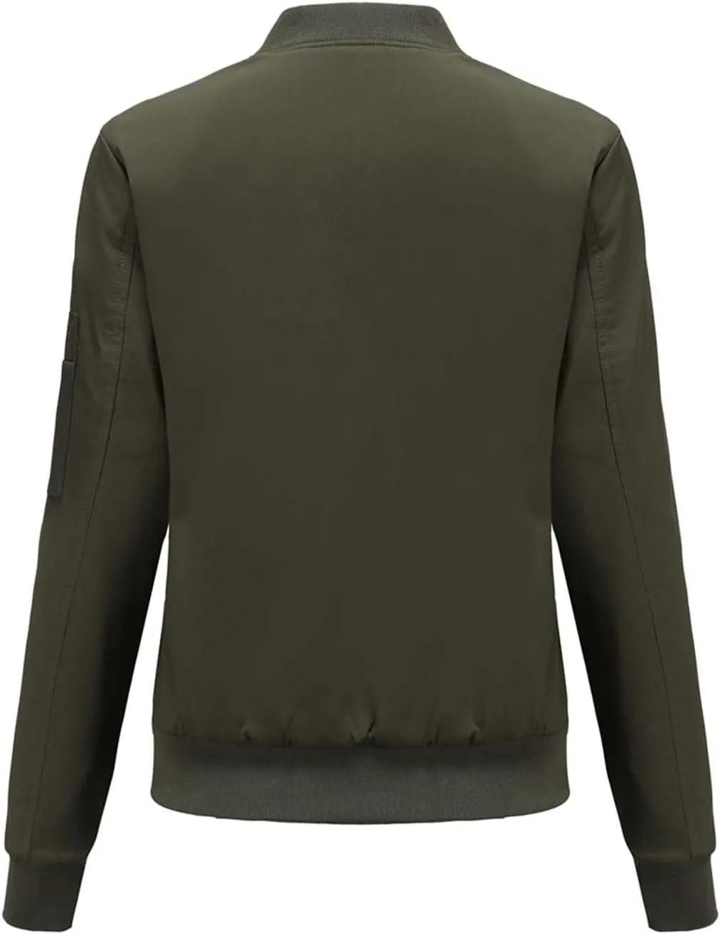 Women's Bomber Jacket Lightweight Varsity Zip Up Coat Casual Long Sleeve Windbreaker