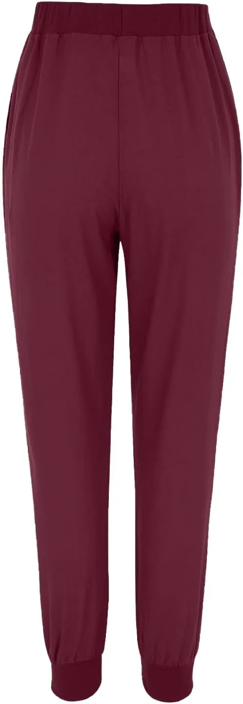 Women's Cotton Linen Pants Summer Lightweight Drawstring Lounge Pants Cinch Bottom Baggy Casual Trousers with Pockets