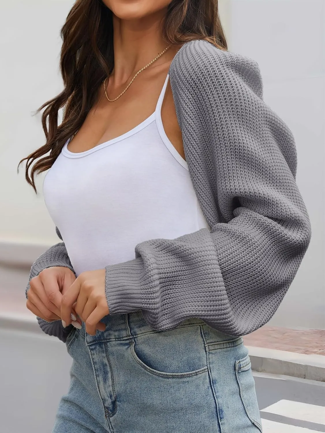 Women's Cropped Cardigan Bolero Shrug Sweater 2025
