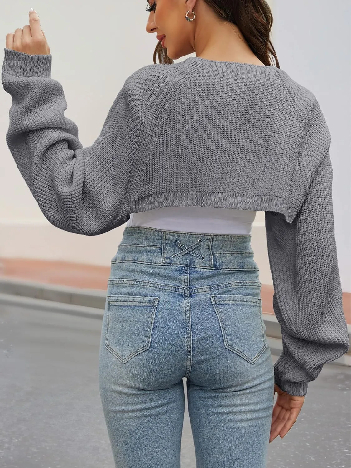 Women's Cropped Cardigan Bolero Shrug Sweater 2025