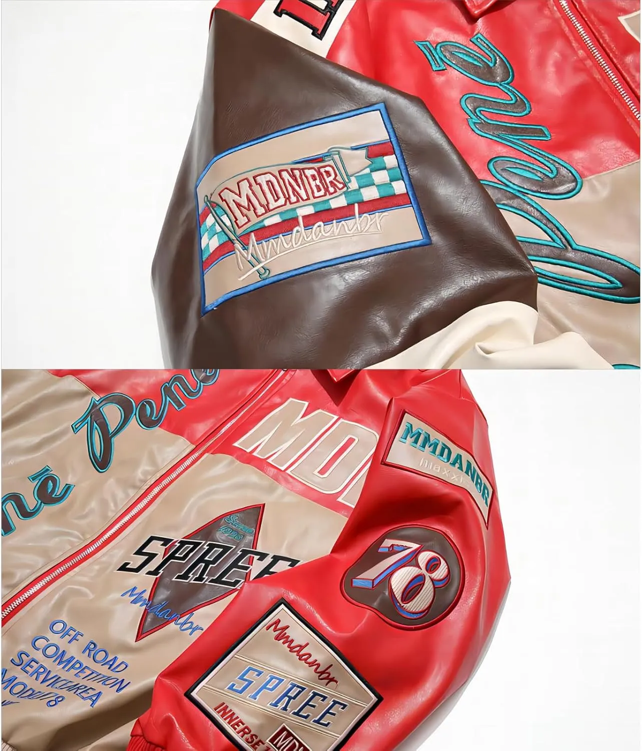 Women's Men's Faux Leather Jacket Varsity Jacket for Woman Motorcycle Bomber Jacket Coat 2024