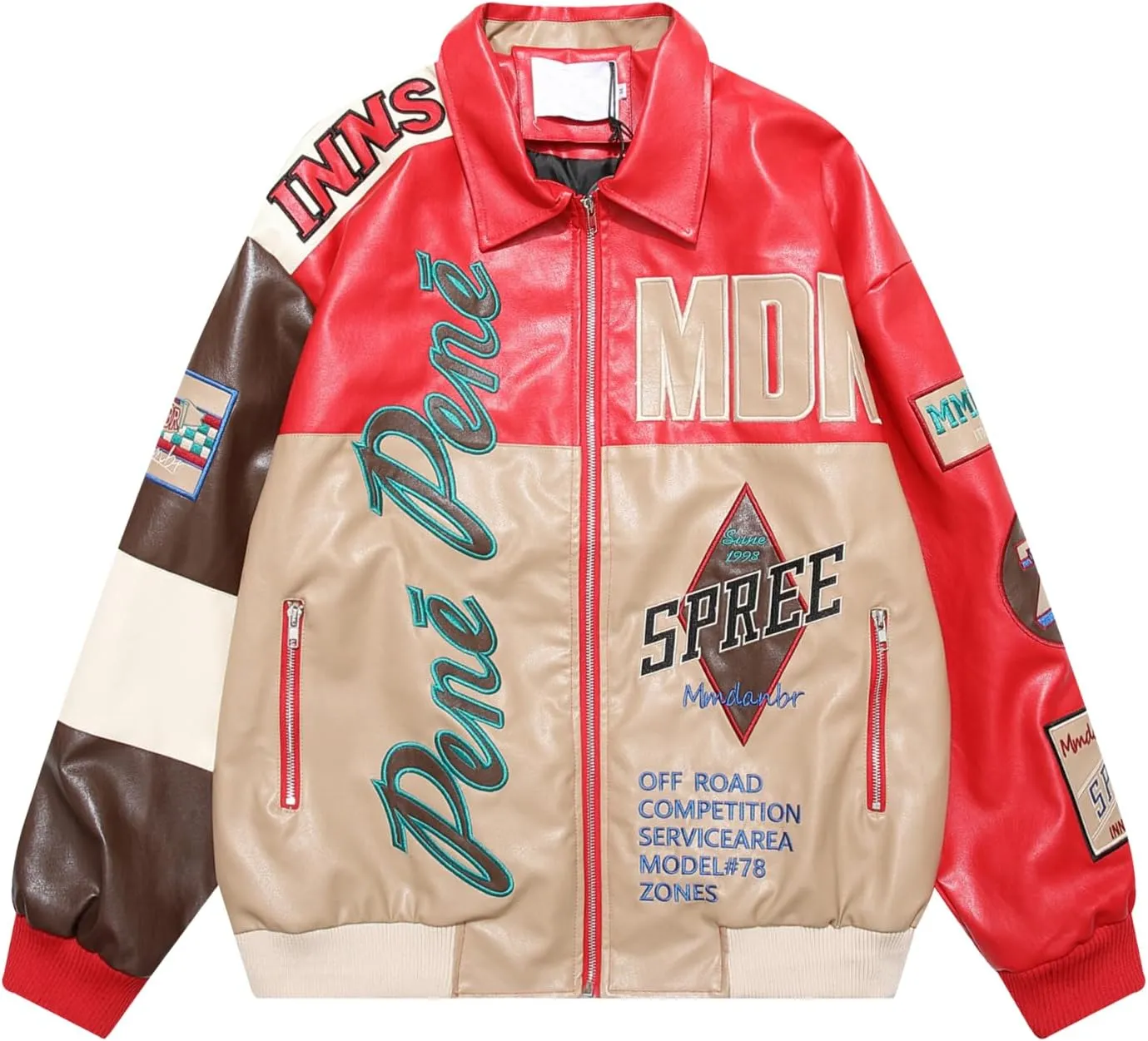 Women's Men's Faux Leather Jacket Varsity Jacket for Woman Motorcycle Bomber Jacket Coat 2024
