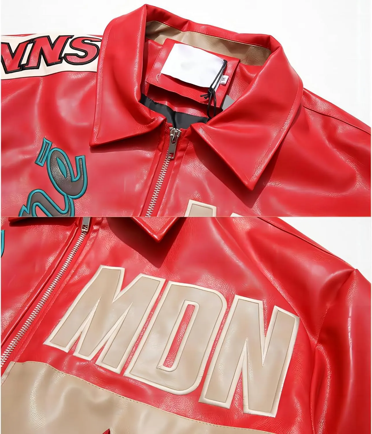 Women's Men's Faux Leather Jacket Varsity Jacket for Woman Motorcycle Bomber Jacket Coat 2024