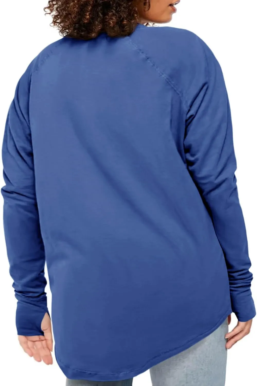Women's Plus Size Long Sleeve Tunic Top Crew Neck Summer Oversized Fit Basic T Shirts Blouse