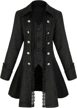 Women's Steampunk Thin Jacket Gothic Victorian Mid-century Vintage Lace-trimmed jacket