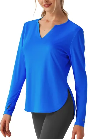 Women's V-Neck UPF 50 Swim Rash Guard Shirt