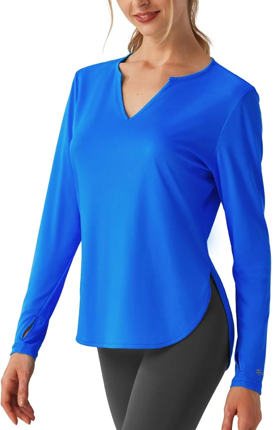 Women's V-Neck UPF 50 Swim Rash Guard Shirt