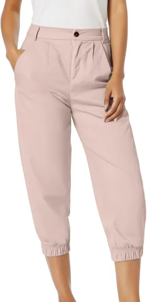 Work Capri Pant for Women Summer Business Casual High-Waist Crop Pant Fashion Dressy Trousers with Pockets S-3XL
