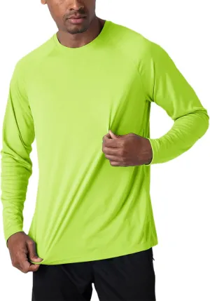 Yiqinyuan Men's T-Shirts Summer Long Sleeve Performance Quick Dry Breathable Hiking T-Shirts
