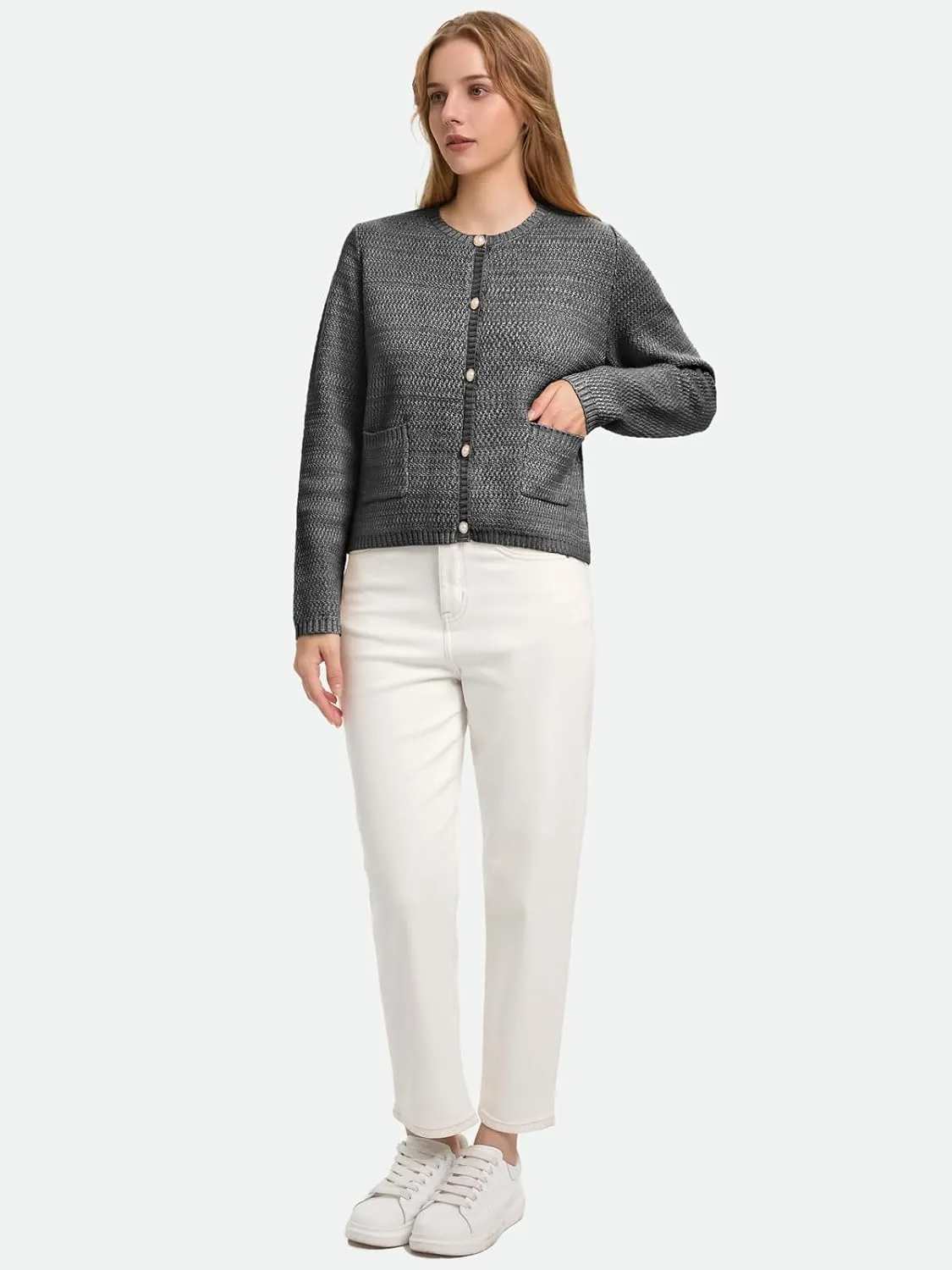 ZANZEA Knit Cardigan Sweater Casual Long Sleeve Open Front Button Down Pockets Lady Jackets 2024 Fall Fashion Outwear