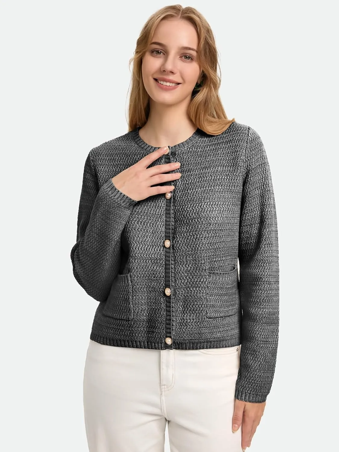 ZANZEA Knit Cardigan Sweater Casual Long Sleeve Open Front Button Down Pockets Lady Jackets 2024 Fall Fashion Outwear