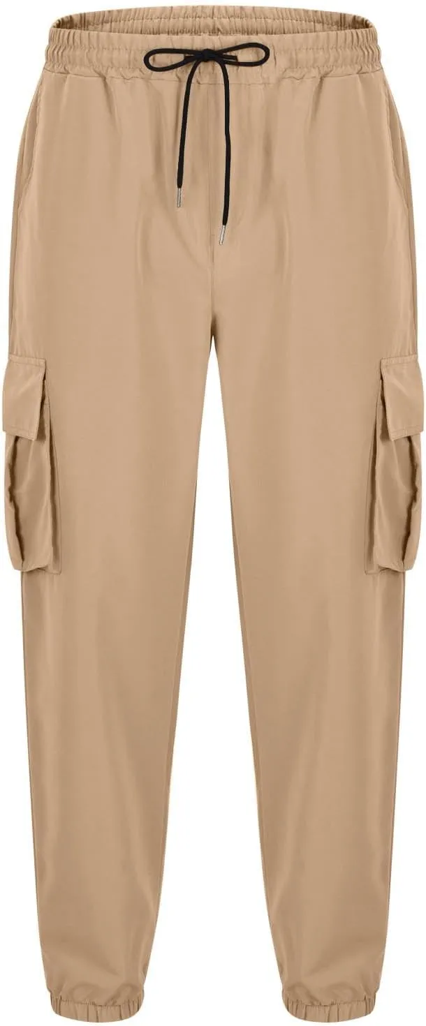 Zeiyignr Men's Cargo Jogger Pants Stretch Sweatpants Slim Fit Outdoor Hiking Pants with Multi Pockets Casual Work Trousers