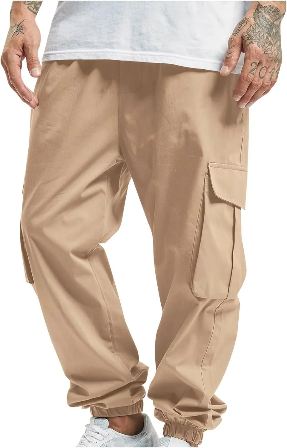Zeiyignr Men's Cargo Jogger Pants Stretch Sweatpants Slim Fit Outdoor Hiking Pants with Multi Pockets Casual Work Trousers
