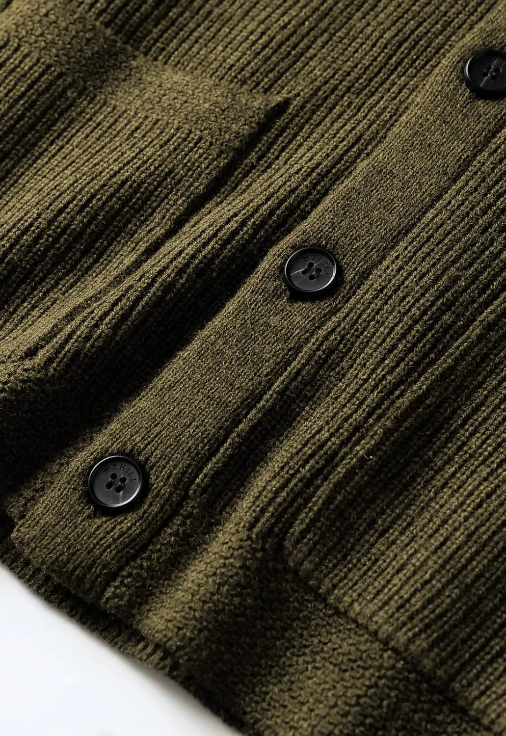 ZHILI Men's Shawl Collar Cardigan Sweater Slim Fit Cable Knit Button up Black Merino Wool Sweater